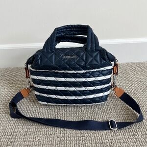 MZ Wallace Striped Small Sutton Deluxe Top Handle Bag